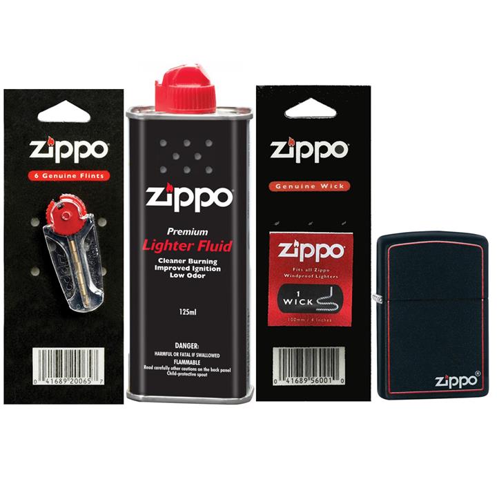 ست فندک زیپو مدل Black and Red کد 218ZB